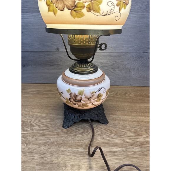 Vintage Accurate Casting Handpainted Hurricane Lamp 19” W/ 3-Way Switch - Picture 2 of 14